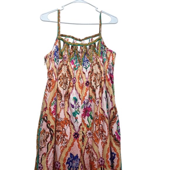 Ranna Gill Anthropologie Bohemian Wide Leg Jumpsuit Womens Medium Floral Pleated - Picture 6 of 16